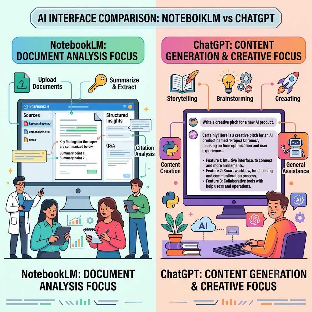 NotebookLM vs ChatGPT