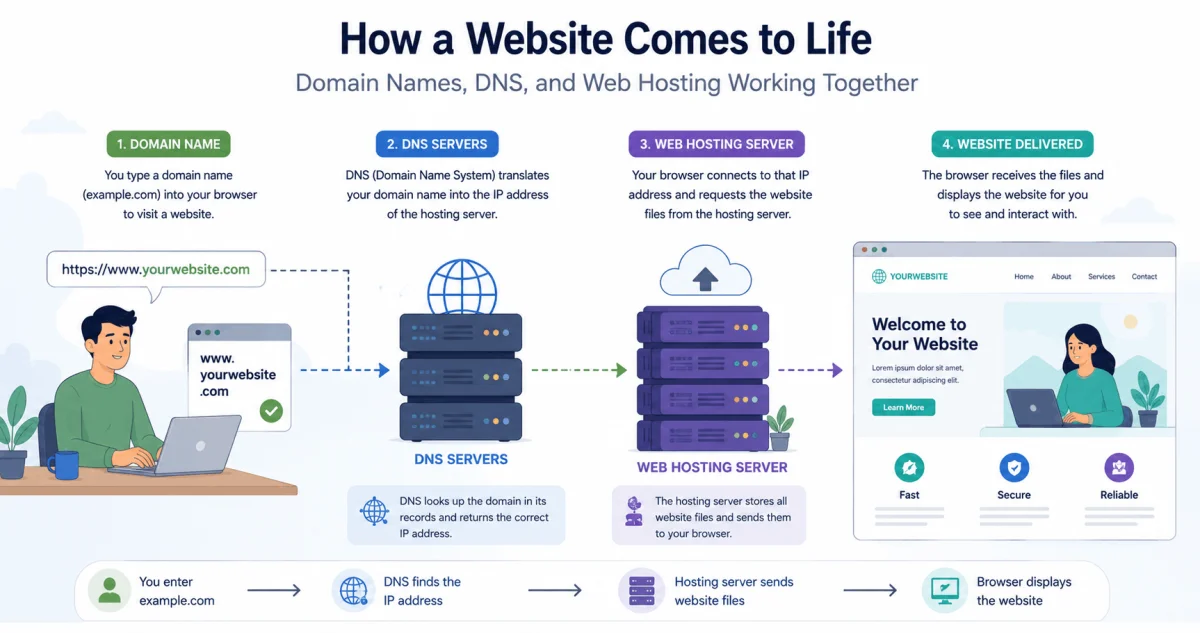 Understanding DNS, Domain Names, and Web Hosting