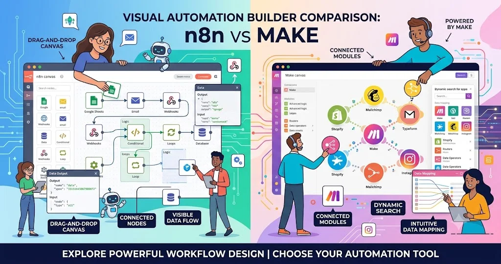 n8n vs Make: Automation Tool Comparison Guide