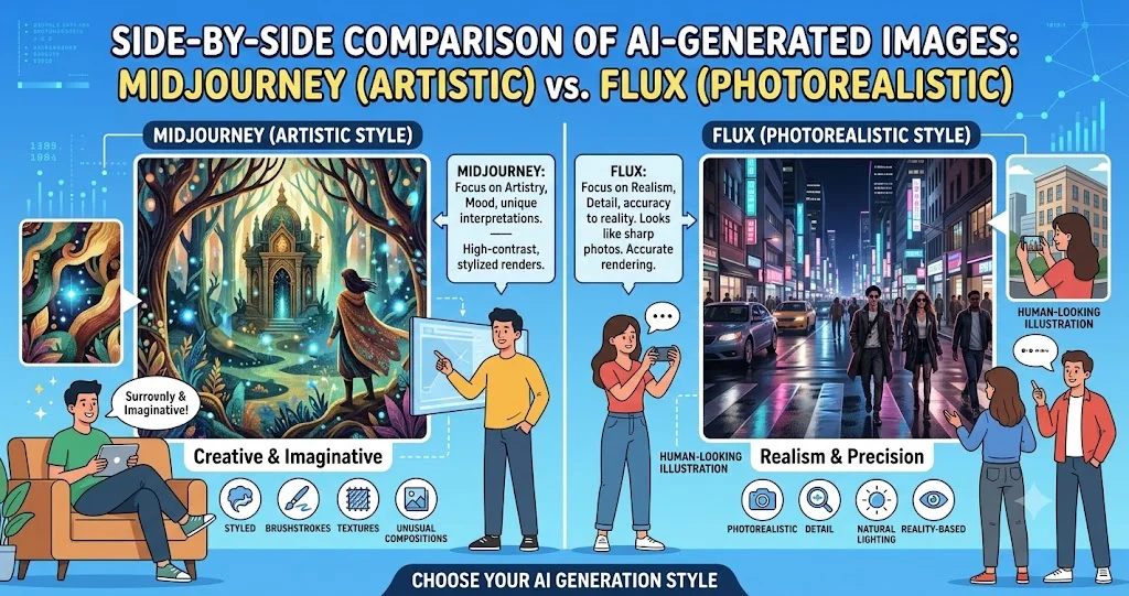 Midjourney vs Flux: A Detailed AI Image Generator Comparison