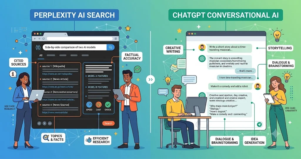 Perplexity vs ChatGPT: AI Search and Chat Comparison