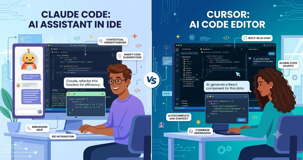 Claude Code vs Cursor: AI Coding Assistant Comparison